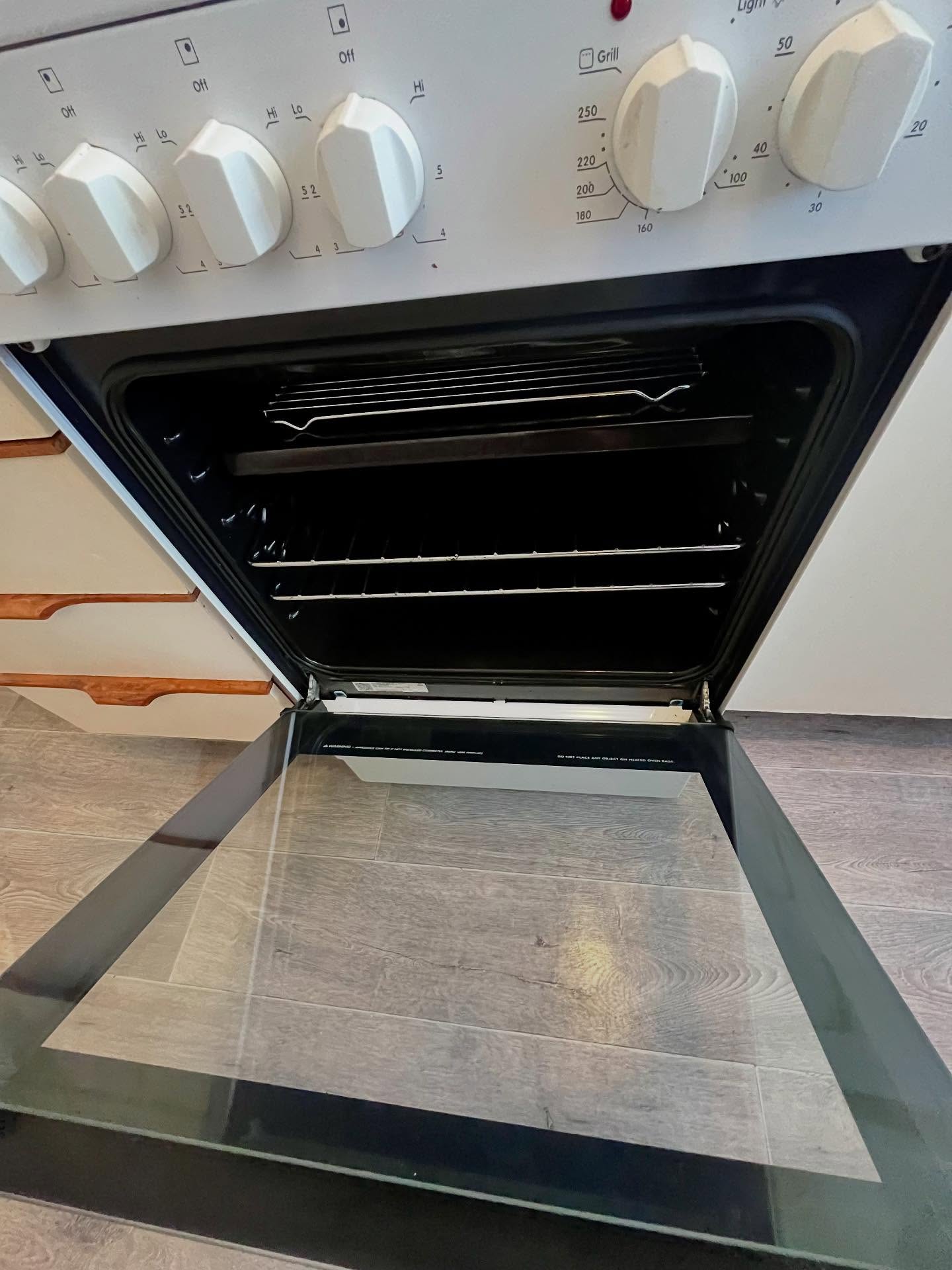 Oven after professional end-of-lease cleaning — spotless